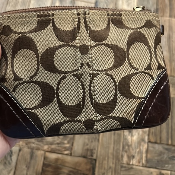 Coach Signature C Brown Wristlet - Picture 4 of 7